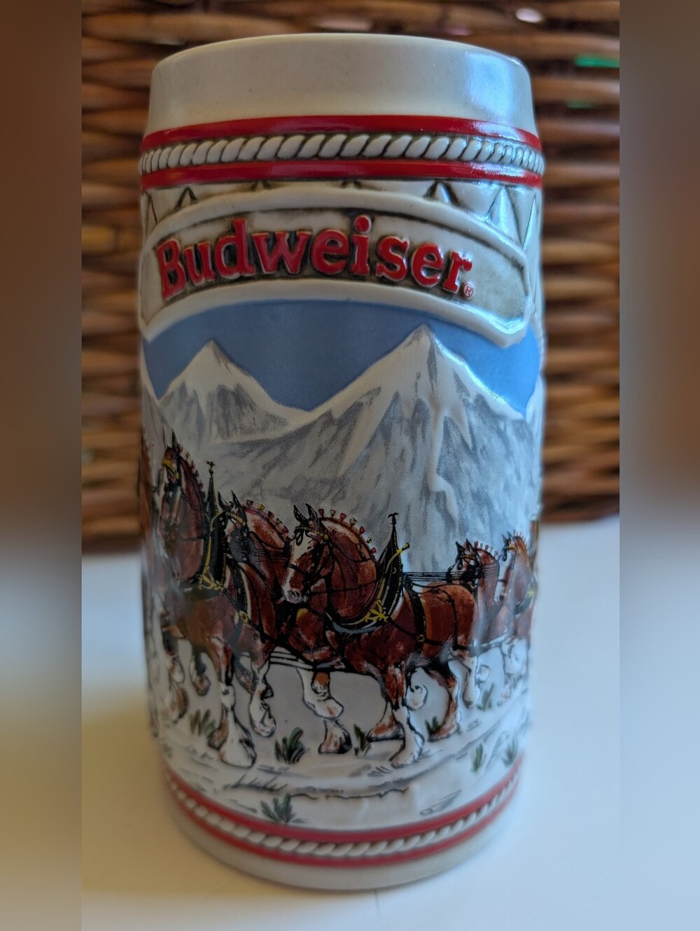 Genuine 1985 Budweiser "A" Series Holiday Stein.